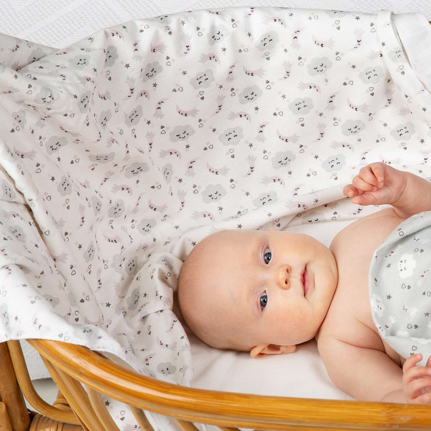 Пеленки фланелевые Чудо-чадо для новорожденных «ЗасыпайКа» 90х120см серый 3 шт - фото 4