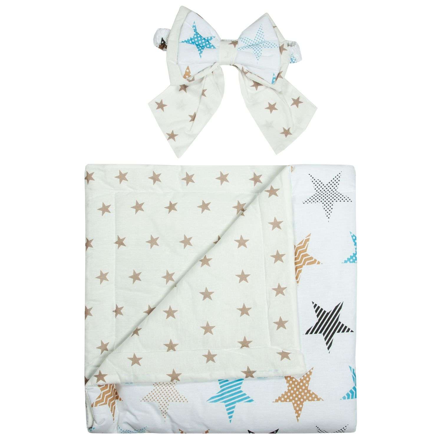 Конверт-одеяло Чудо-чадо для новорожденного на выписку Времена года звездочки/бирюзовый - фото 2