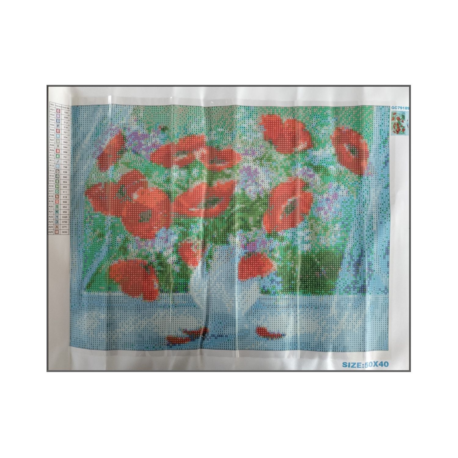 Алмазная мозаика Seichi Букет маков в вазе 40х50 см - фото 3
