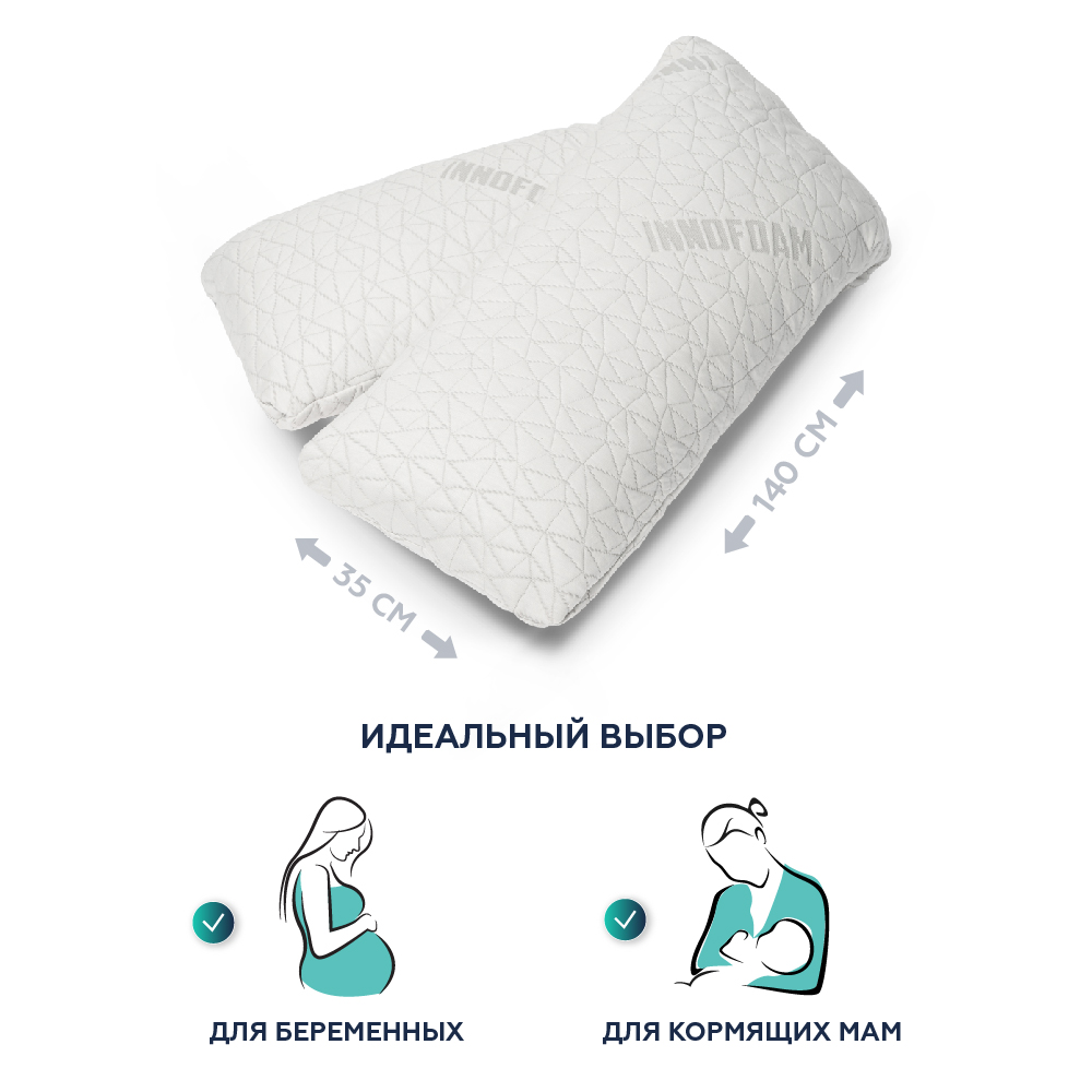 Ортопедическая подушка Innomat для беременных Space comfort Body Pillow 35х140 - фото 3