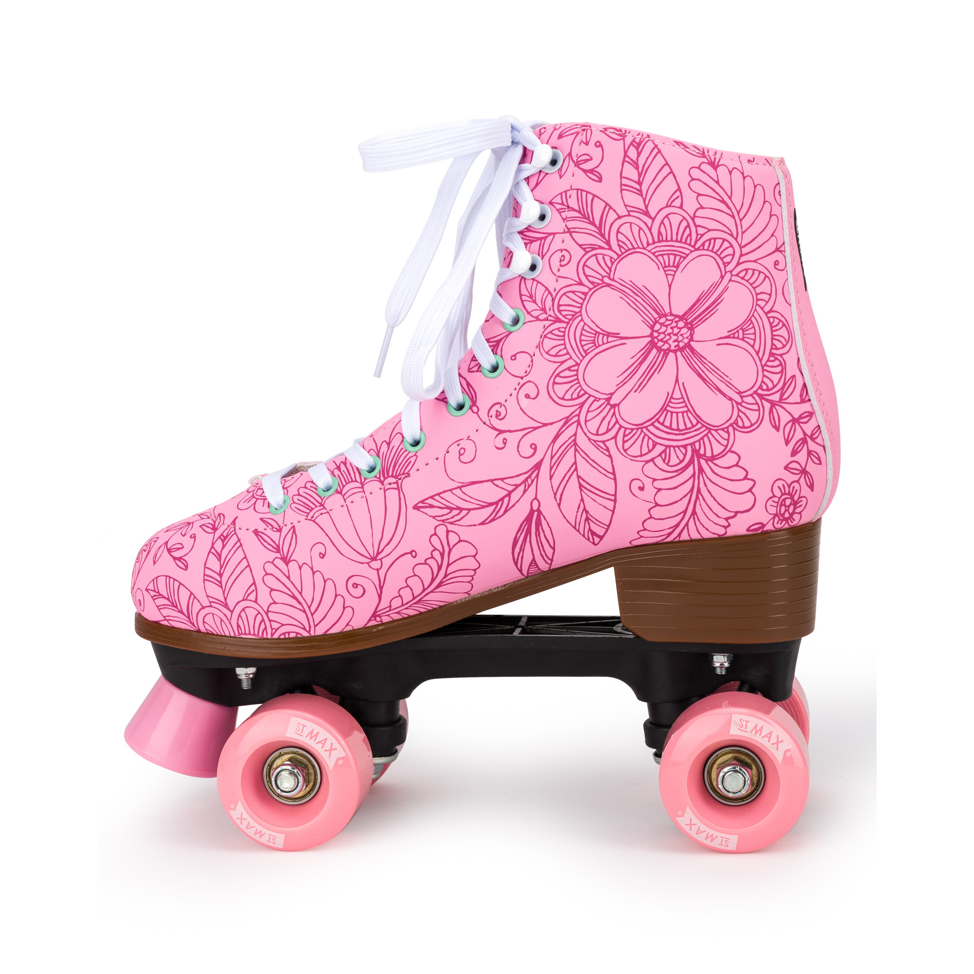 Роликовые коньки SXRide Roller skate YXSKT04PNFL38 цвет розовые с цветочками размер 38 - фото 3