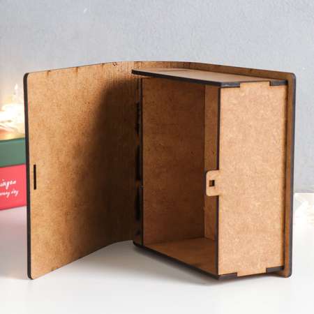 Шкатулка-книга Sima-Land «С Новым годом»коричневая. 14х14х6.5 см