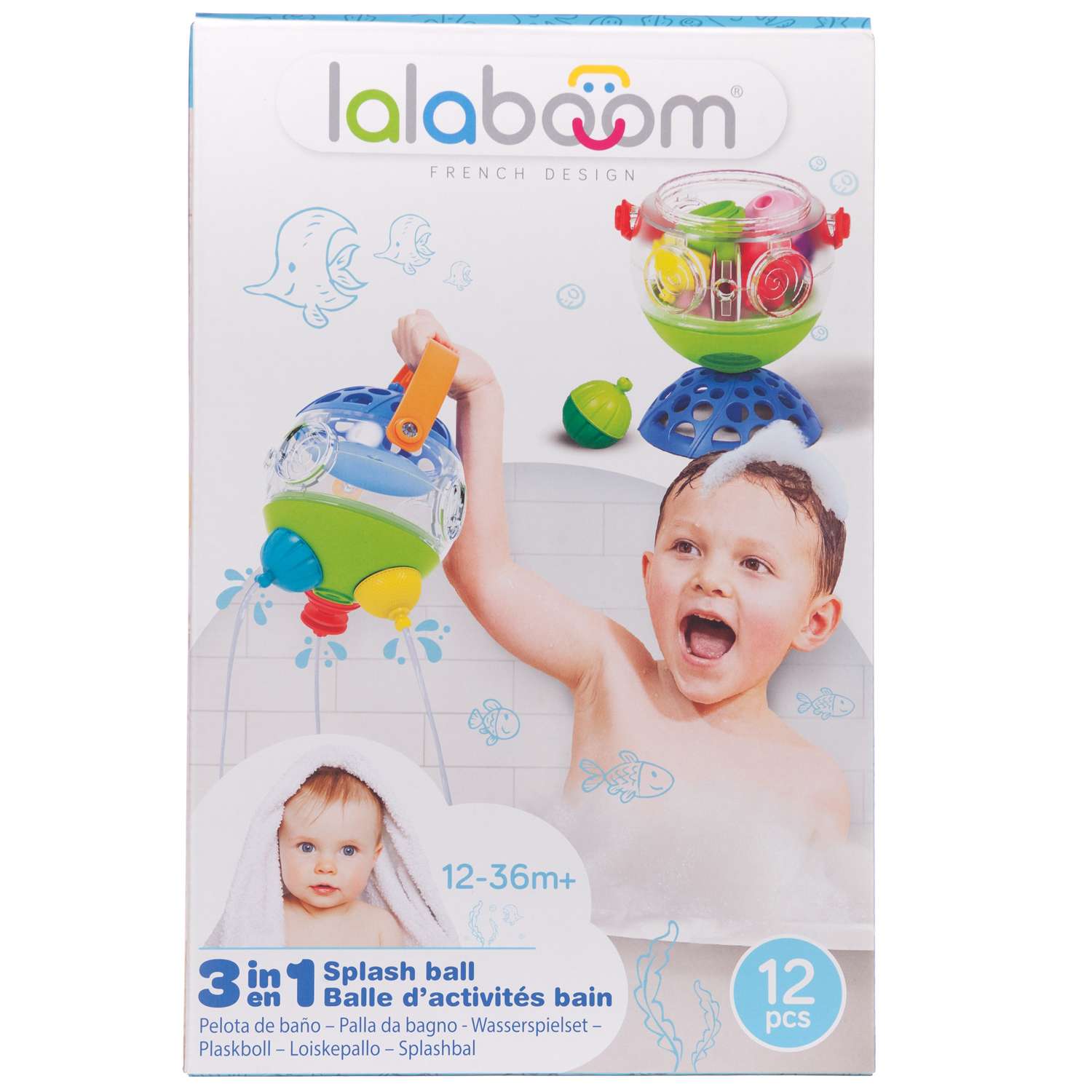 Развивающая игрушка LALABOOM Ведерко для купания 12 предметов - фото 2