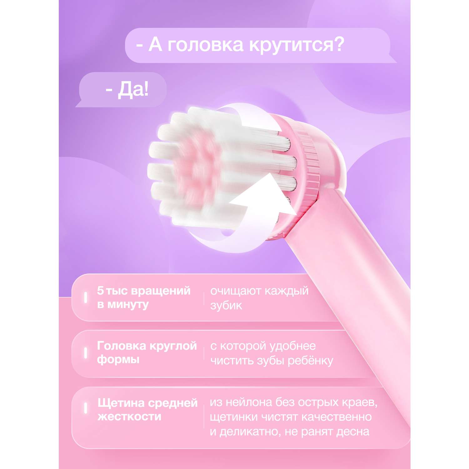 Электрическая зубная щетка DENMARE Розовый - фото 3