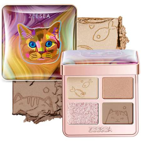 Тени для век Zeesea Tipsy Kitty Eyeshadow Quad тон 01 3.5 г