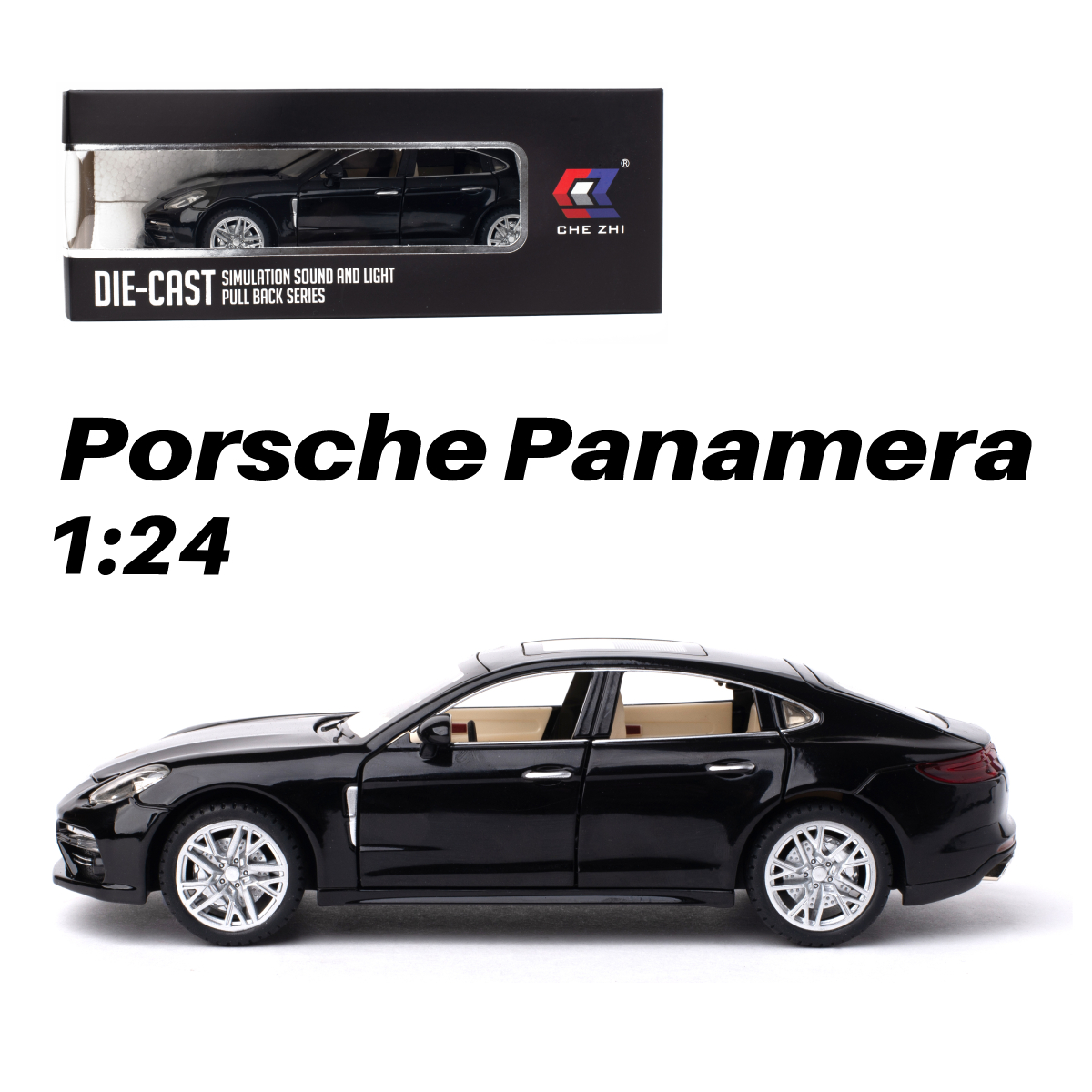 Машинка 1:24 Che Zhi инерционная металлическая Porsche Panamera Порше  Парамера 1:24 страна производства Китай CZ127blk купить по цене 3790 ₽ в  интернет-магазине Детский мир