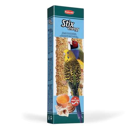 Лакомство для попугаев и экзотических PADOVAN Stix Палочки для повышения энергичности 0.08кг