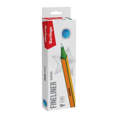 Ручка капиллярная BERLINGO Rapido зеленая 0.4 мм трехгранная
