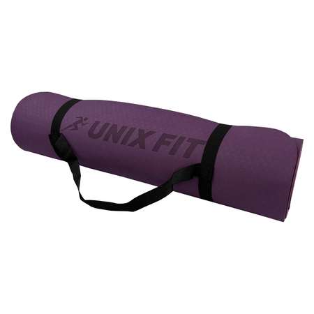 Коврик для йоги и фитнеса UNIX Fit двусторонний 180 х 61 х 0,8 см двуцветный фиолетовый