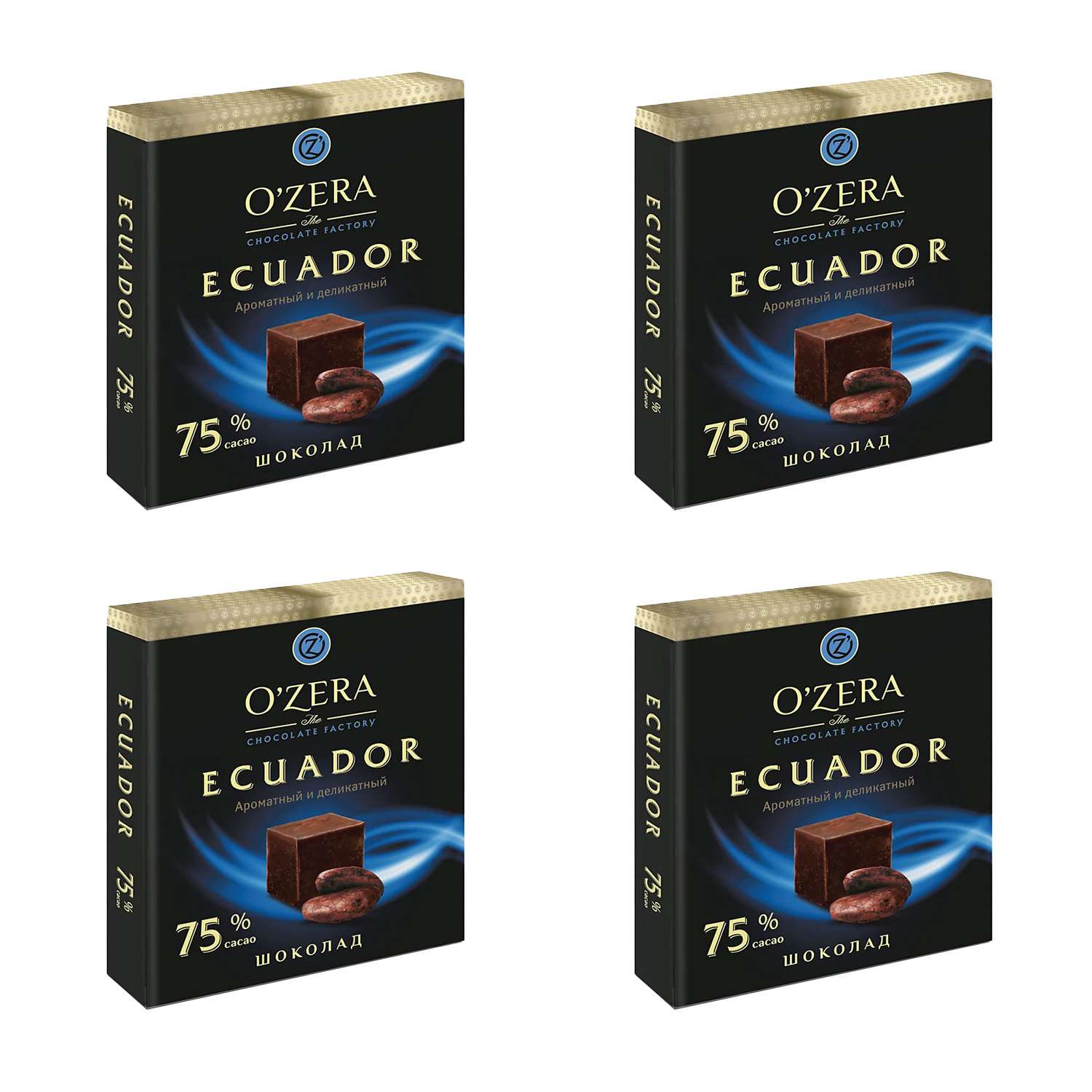Шоколад OZera Ecuador содержание какао 75% 90 г 4 шт - фото 1