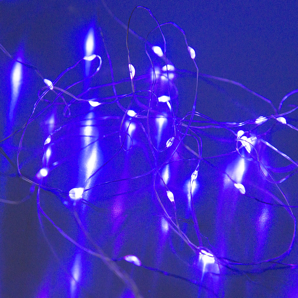 Светодиодная гирлянда FUNRAY Нить интерьерная 5 м фиолетовый свет на батарейках SE-STRING-550P - фото 2