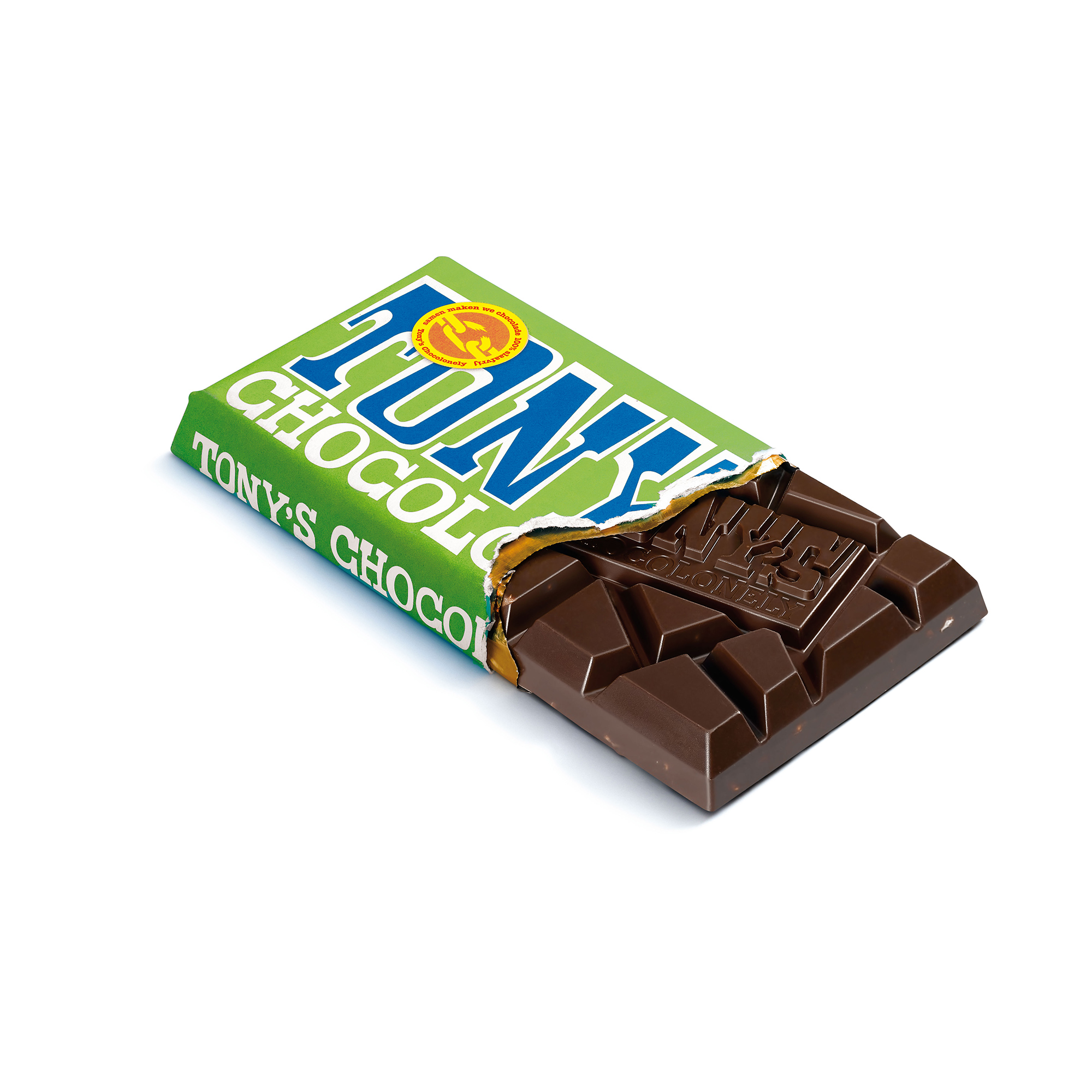 Шоколад Tony's Chocolonely Бельгийский темный с миндалем и морской солью 180 гр - фото 1