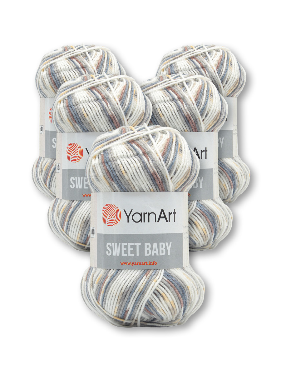 Пряжа для вязания YarnArt Sweet Baby 100 гр 300 м акрил тонкая детская 5 мотков цвет 906 - фото 1