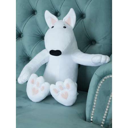 Мягкая игрушка Мягкие игрушки БелайТойс Плюшевая собака Hugo породы бультерьер белый 45 см