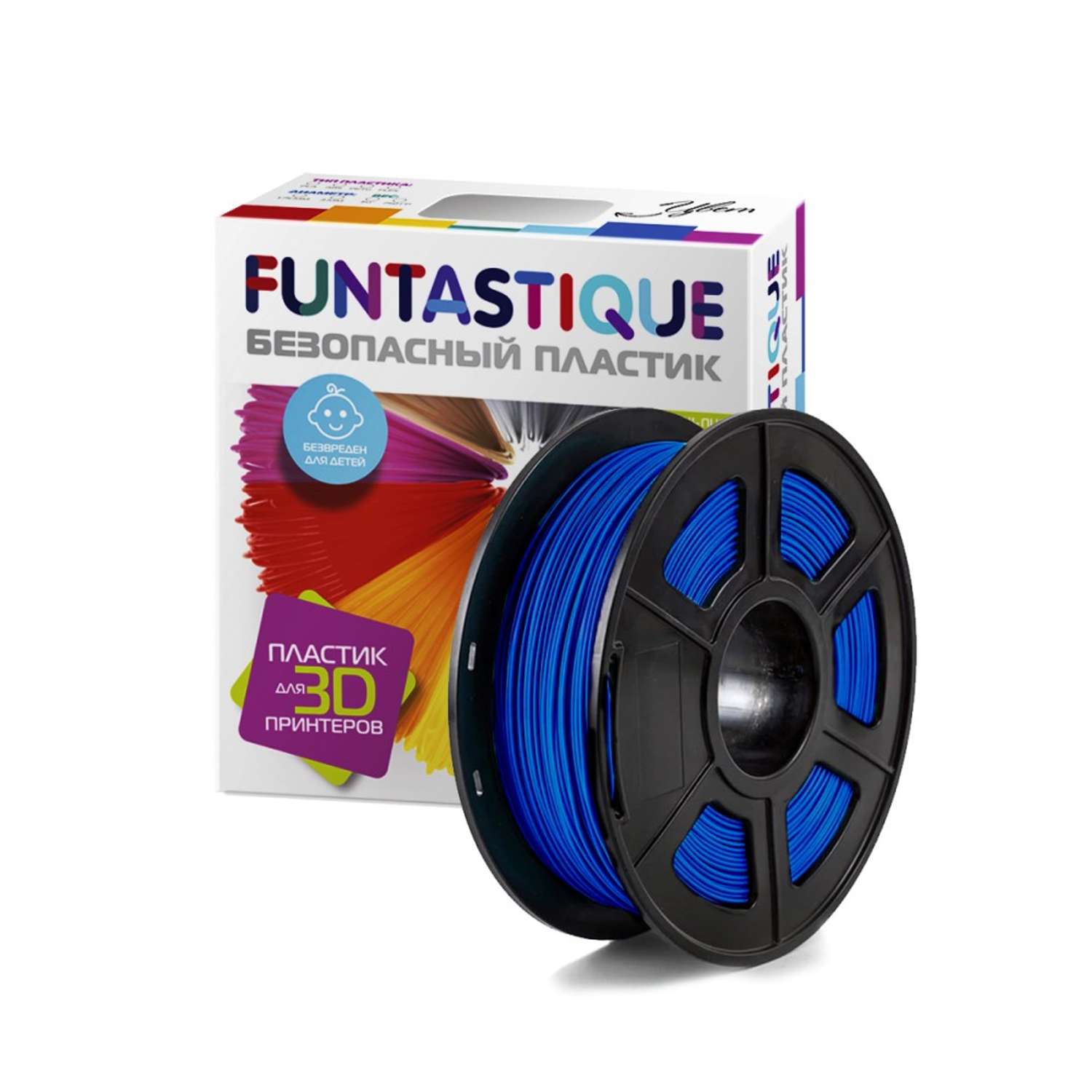 Пластик для 3D печати FUNTASTIQUE ABS 1.75 мм 1 кг синий - фото 1