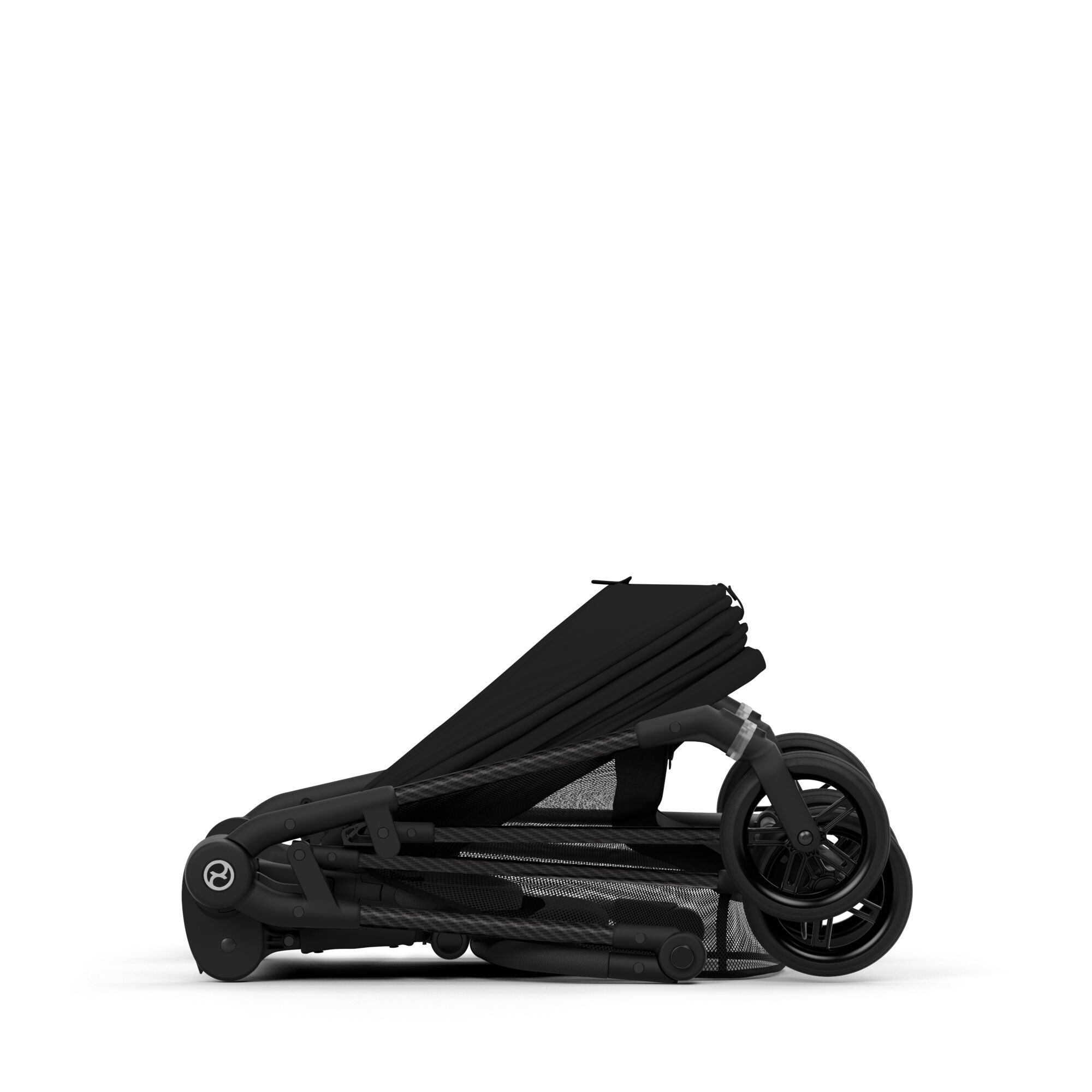 Коляская детская Cybex Melio Carbon Moon Black с дождевиком - фото 8