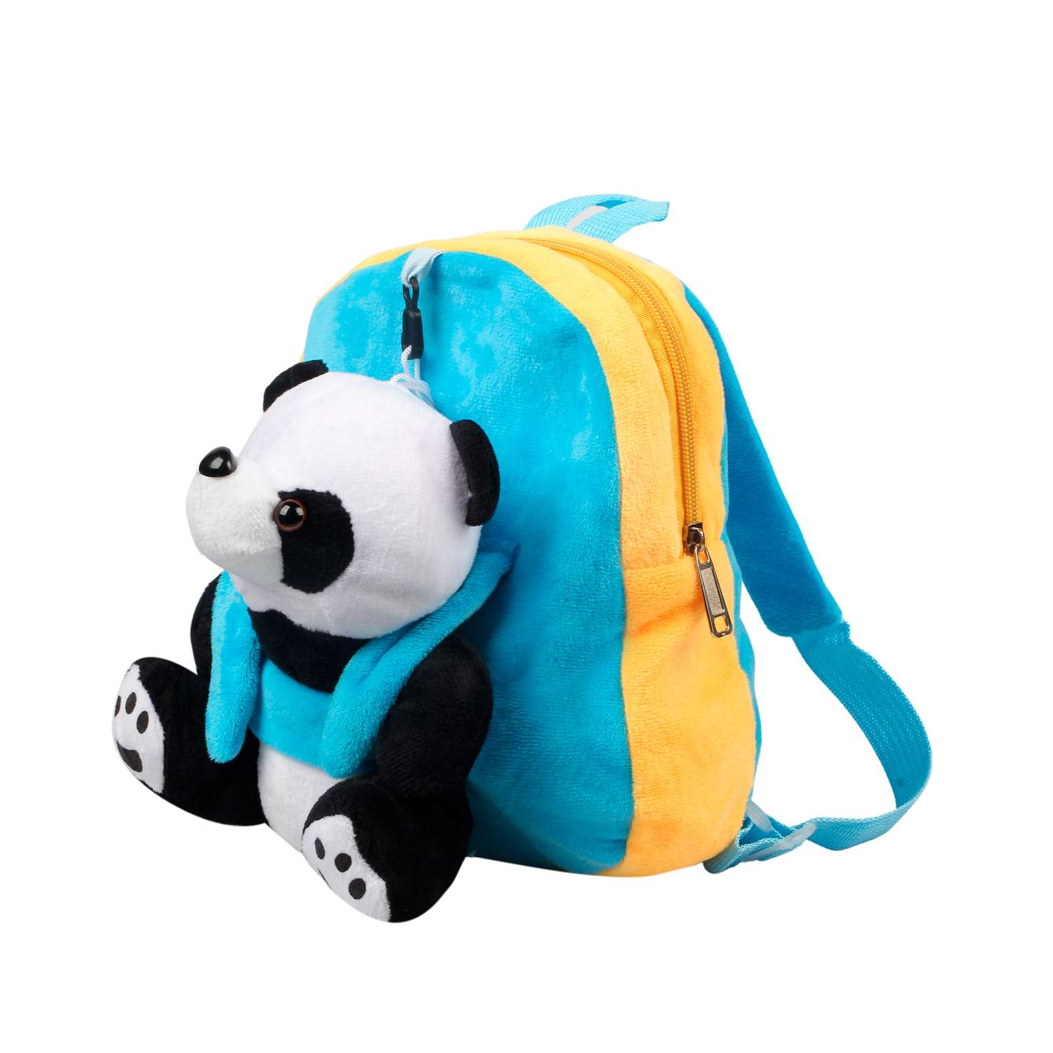 Рюкзак с игрушкой Little Mania желто-голубой Панда - фото 2
