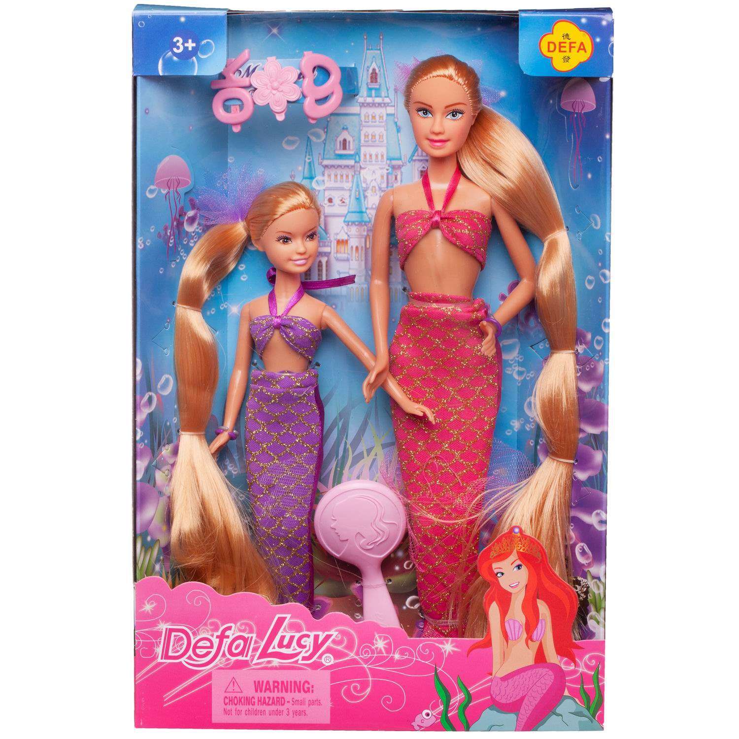 Игровой набор ABTOYS Кукла Defa Lucy Русалочки мама и дочка 8235d/розовое-фиолетовое - фото 1