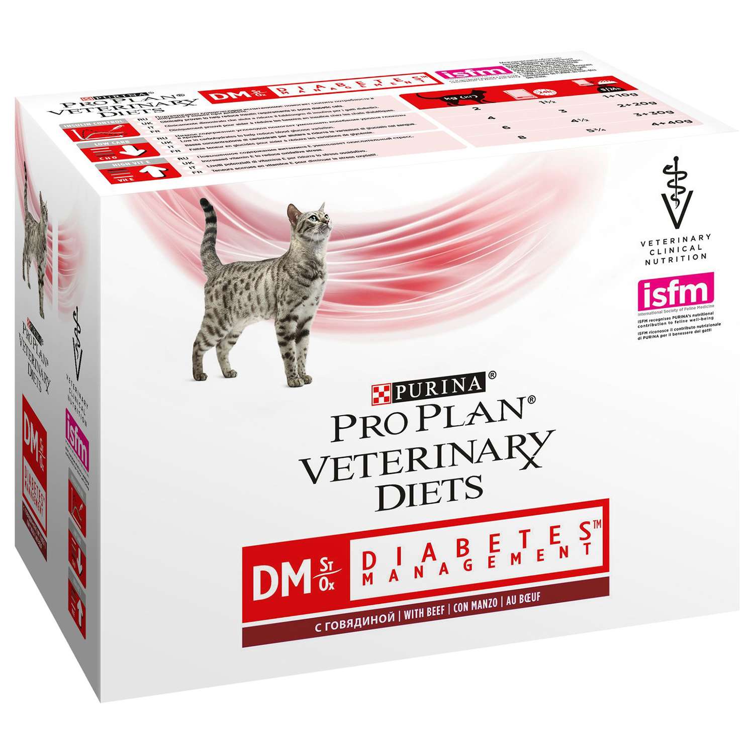 Корм для кошек Purina Pro Plan Veterinary diets DM при диабете говядина пауч 85г - фото 4
