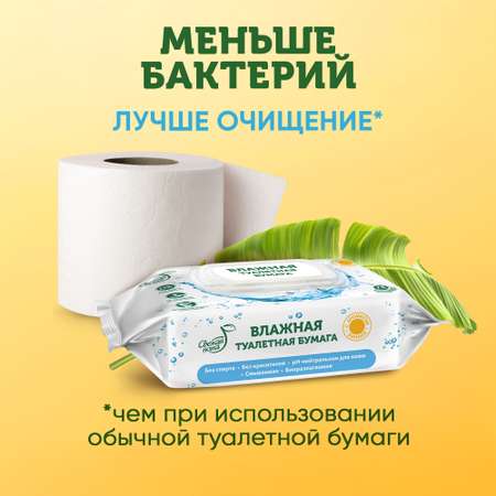 Влажная туалетная бумага Свежая нота с ароматом Банана 288 шт. (4 упаковки по 72 шт.)