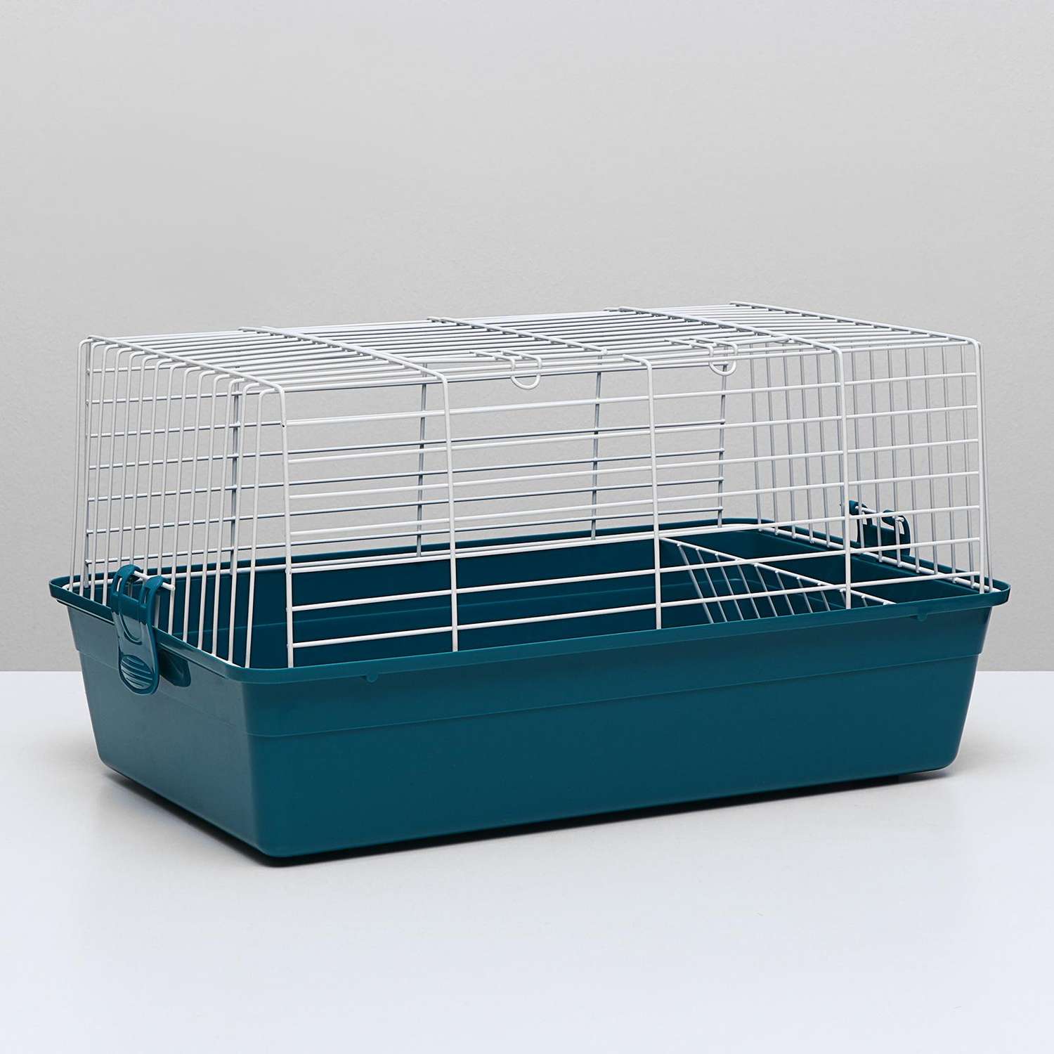 Клетка для кроликов Пижон с сенником 60х36х32 см бирюзовый - фото 1