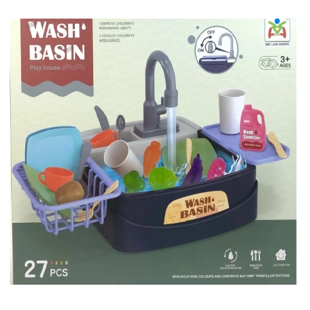 Кухонная мойка S+S игрушка для девочки с набором посуды и овощами - фото 9