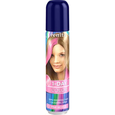 Спрей тонирующий VENITA 1-day color тон pink world (розовый мир) 50 мл