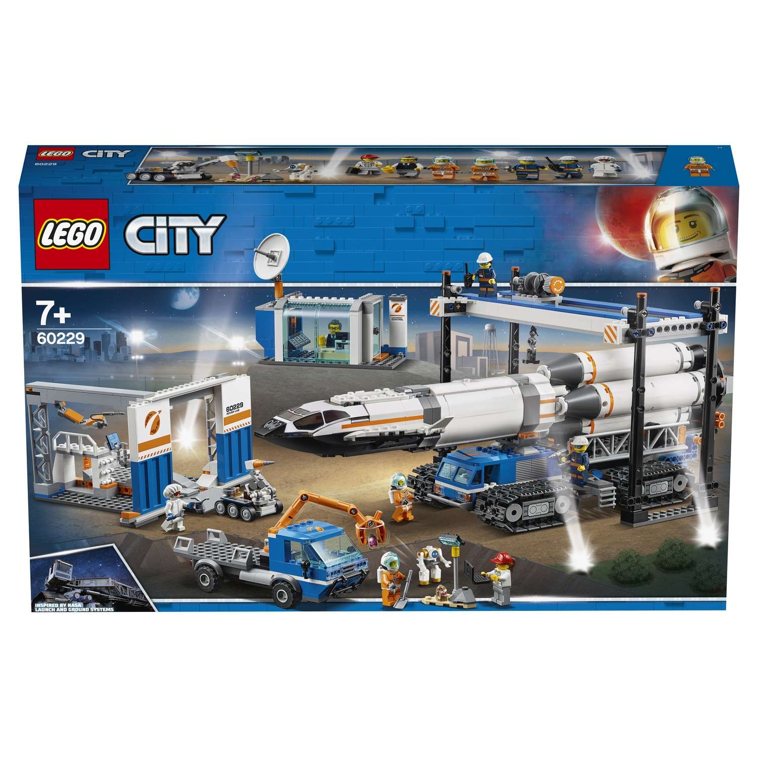 Конструктор LEGO City Space Port Площадка для сборки и транспорт для перевозки ракеты 60229 - фото 2