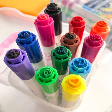 Фломастеры-штампики Bruno Visconti FunColor 12 цветов пластиковый пенал