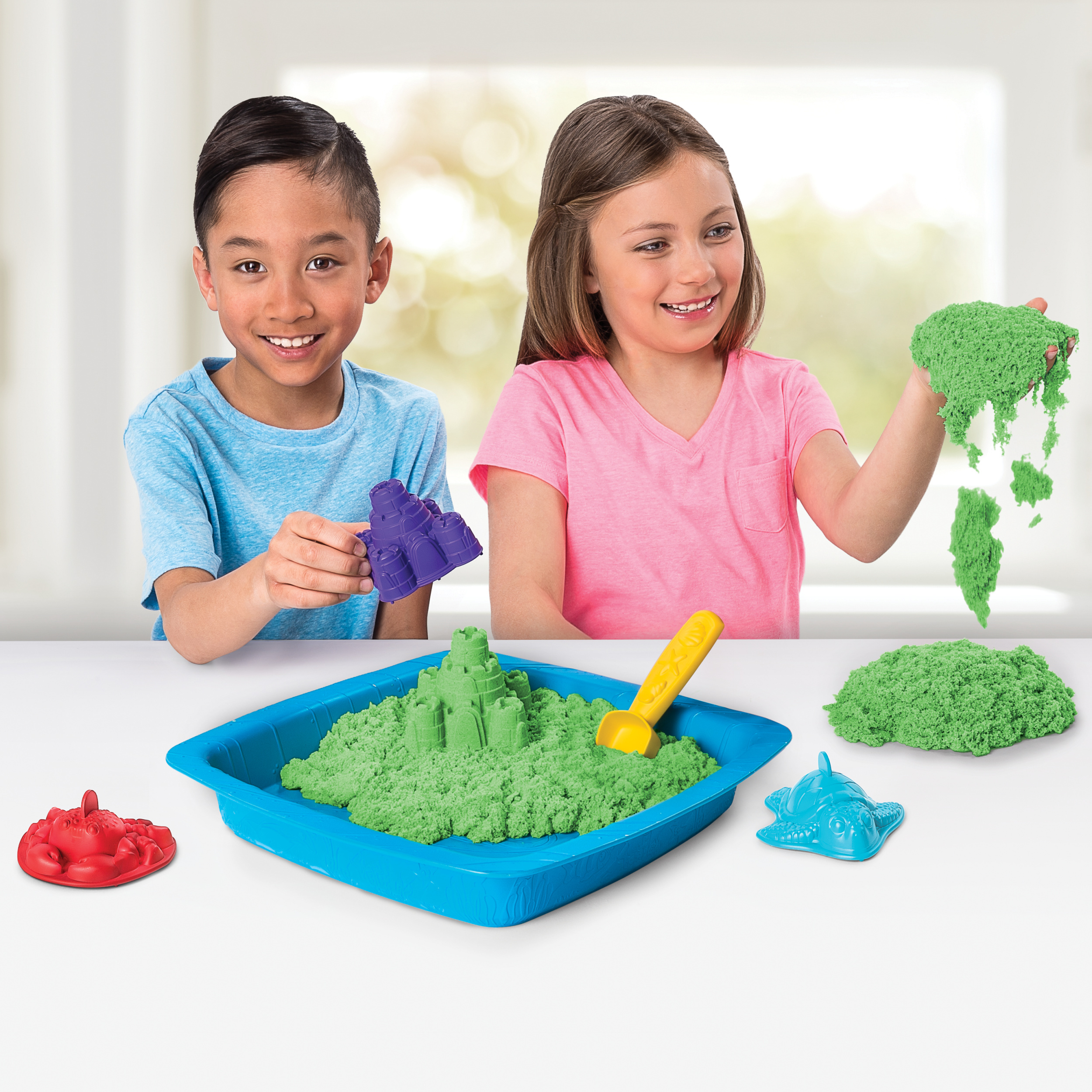 Песок кинетический Kinetic Sand с коробкой и инструментами 454г Green 6029059 - фото 7