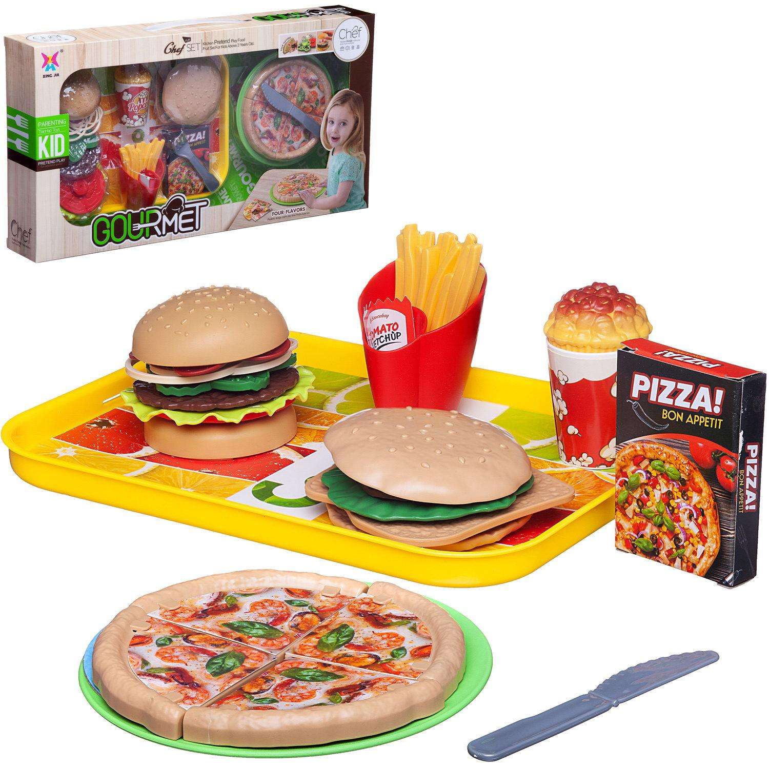 Игровой набор Фаст Фуд Гурман ABTOYS Сытный обед с пиццей и бургерами в компании друзей - фото 1