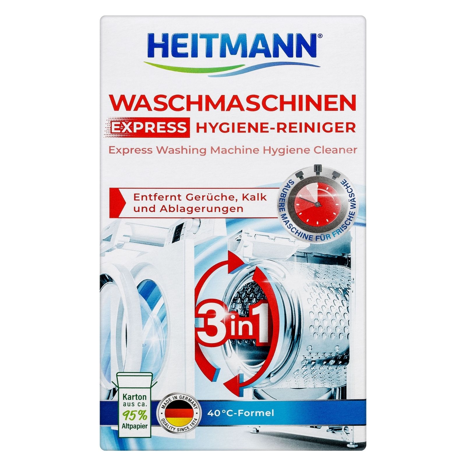 Экспресс-очиститель Heitmann Waschmaschinen Hygiene-Reiniger Express для стиральных машин 250 гр - фото 1