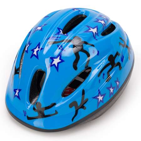Шлем защитный SXRide YXHEM07 синий с рисунком звезда и человечек размер S 47-53 см