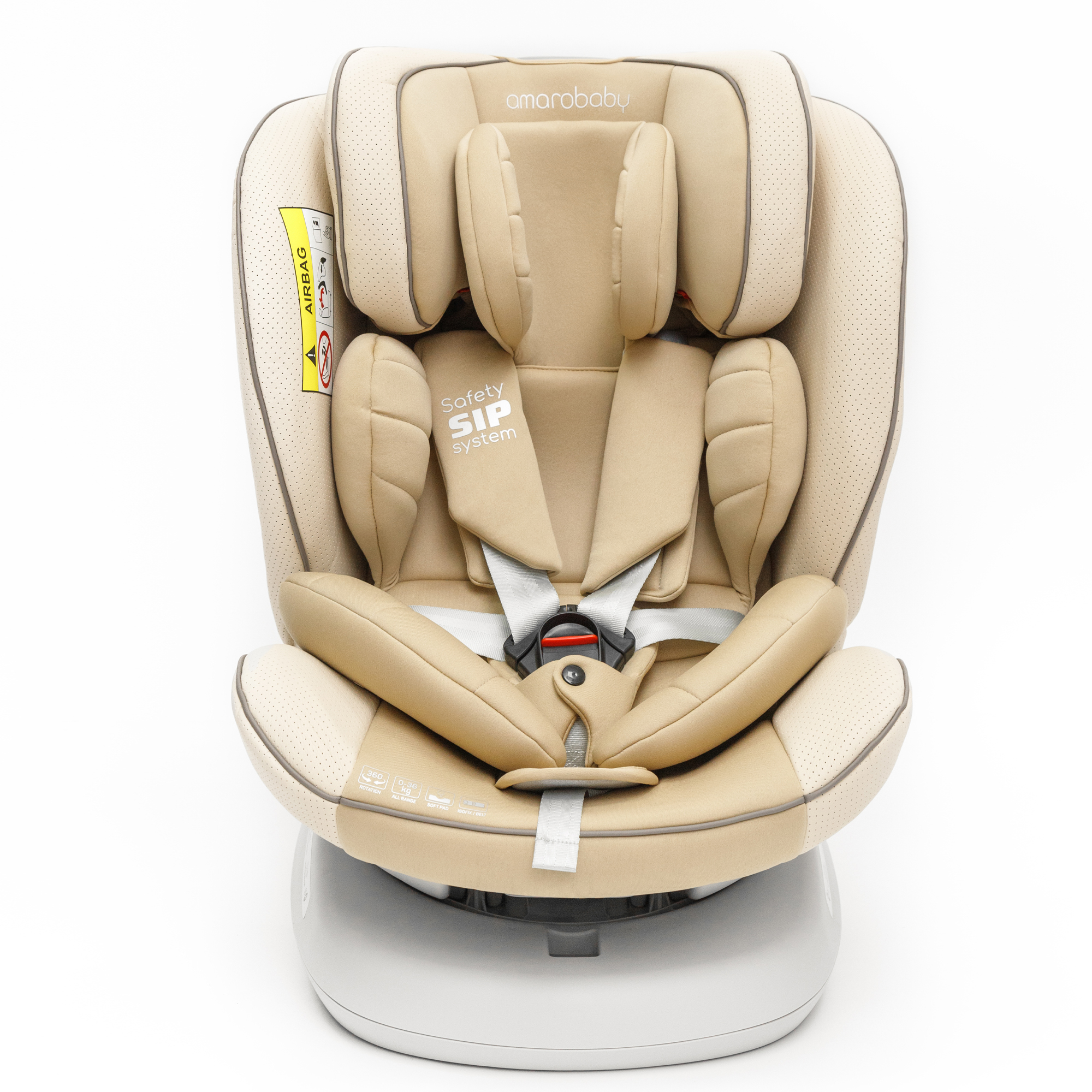 Автокресло Amarobaby Сhampion Isofix класс D группа 0+/1/2/3 Бежевый - фото 17