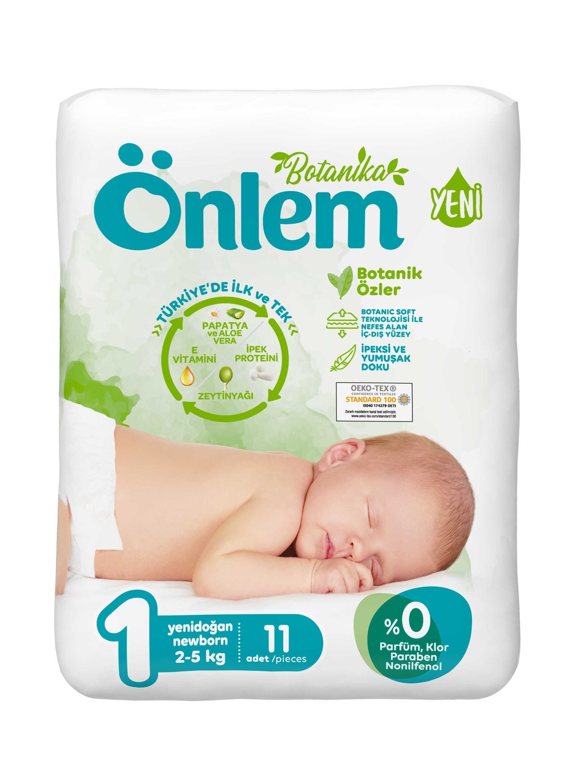 Детские подгузники Onlem ботаника 2-5kg mini 11 штук - фото 1