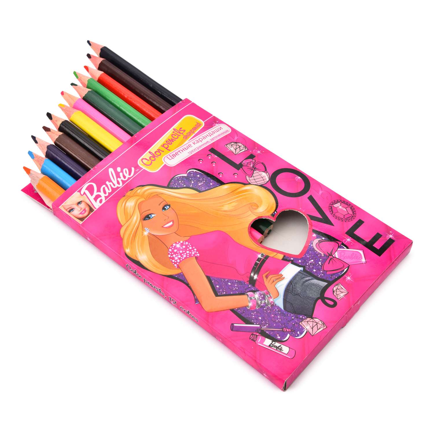 Карандаши цветные Kinderline Barbie 8цветов BRBB-US1-8P-12 - фото 2