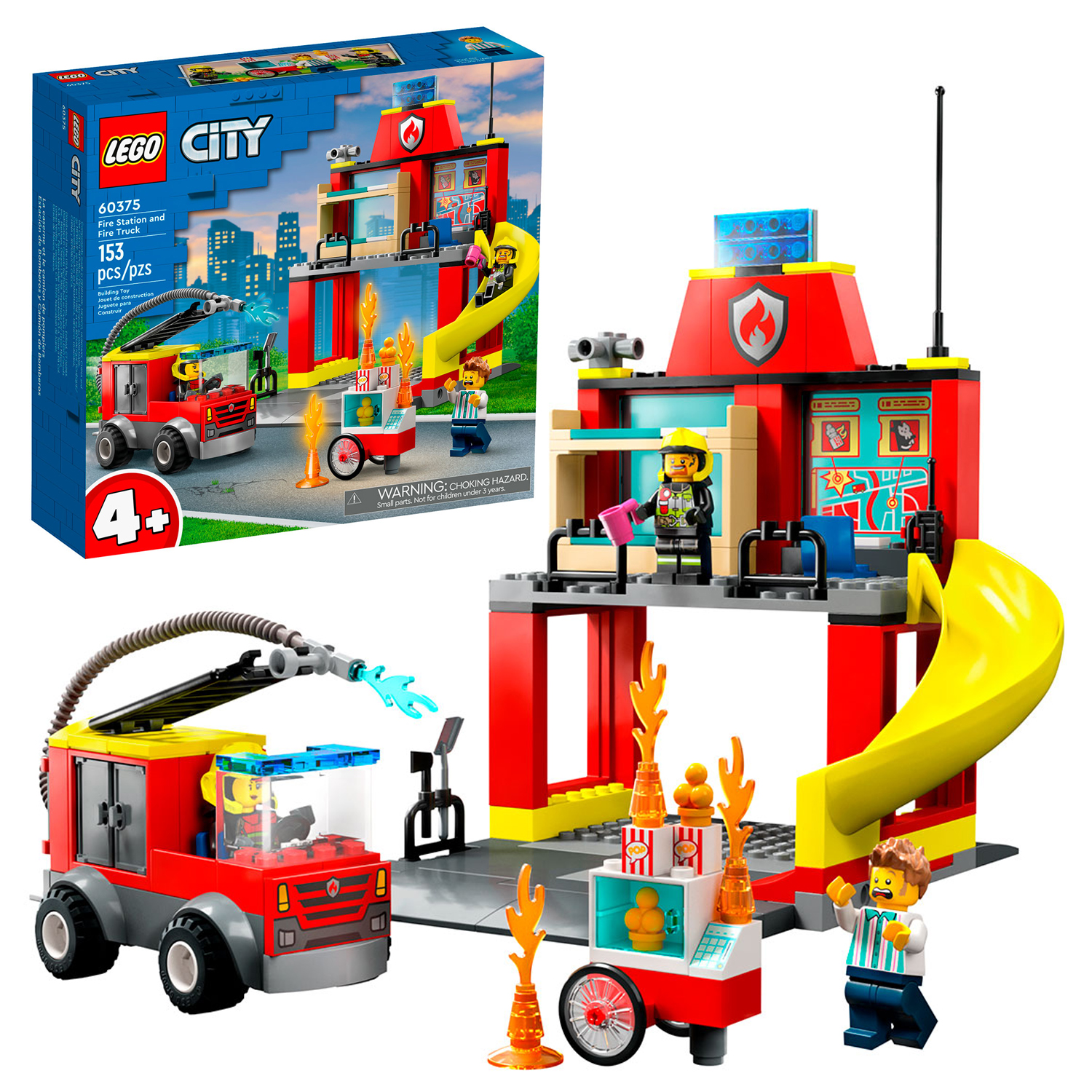 Конструктор LEGO City Пожарная часть и машина блочный - фото 1