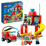 Конструктор детский LEGO City LEGO Пожарная часть и пожарная машина 60375