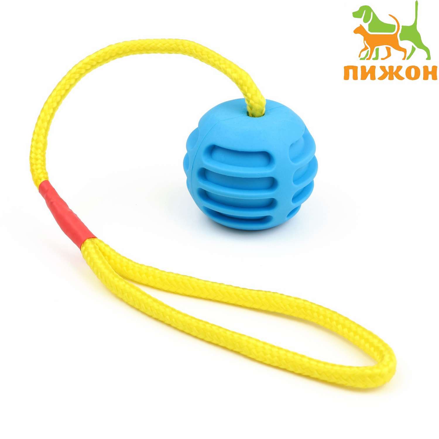 Игрушка Пижон «Шар усиленный на веревке» 43 см шар 6 см голубой - фото 1