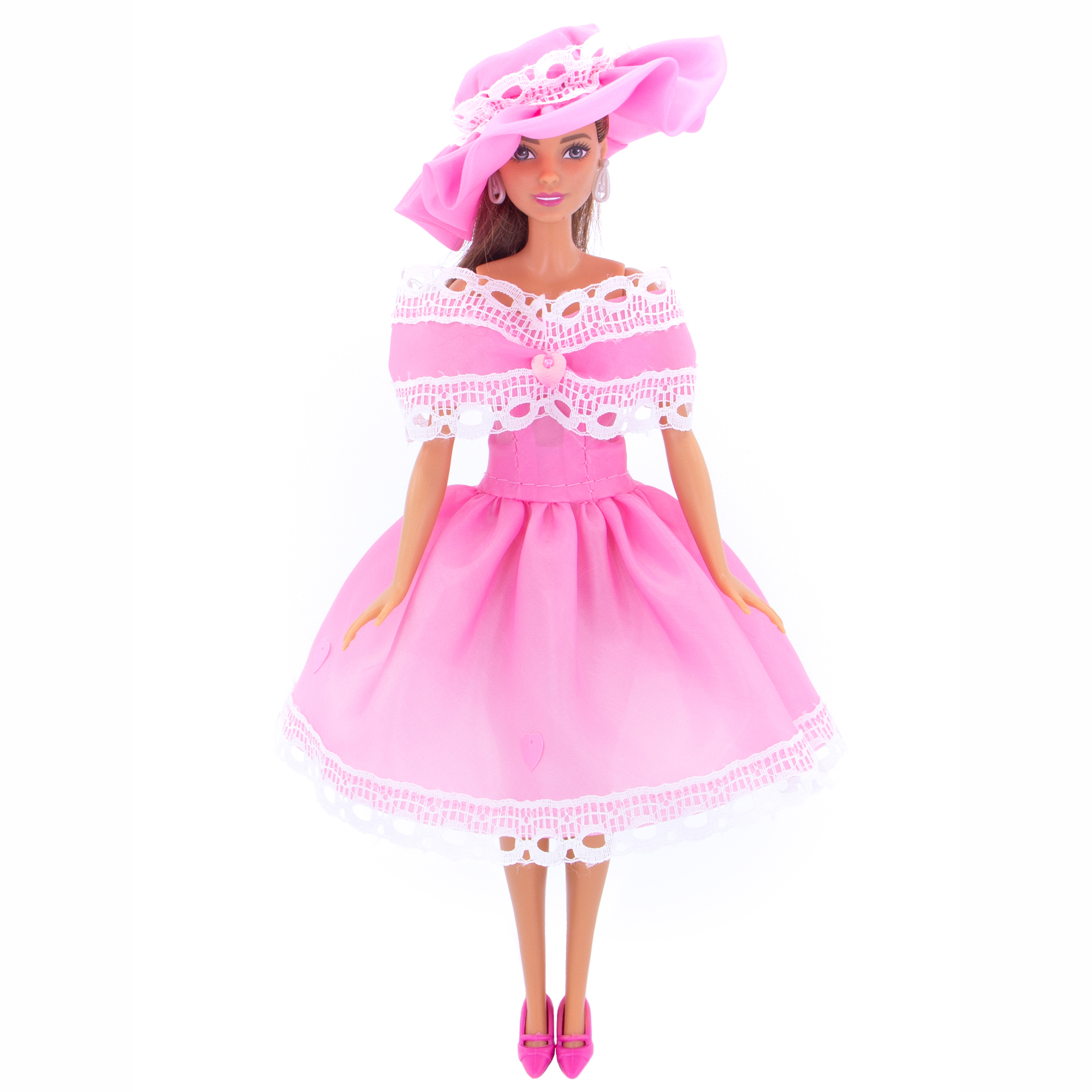 Легкое платье из шелка Модница для куклы 29 см 1401 розовый 1401розовый - фото 5