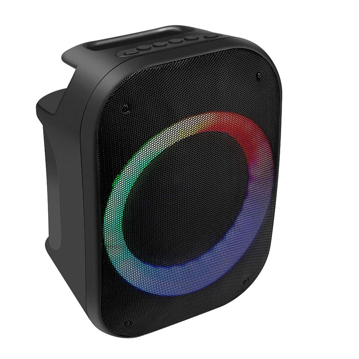 Беспроводная колонка Perfeo DISCO RING 6.5 LED FM MP3 USB microSD AUX TWS MIC 20Вт черная - фото 1