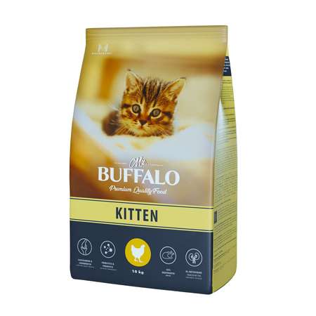 Корм для кошек Mr.Buffalo Kitten с курицей сухой 10кг