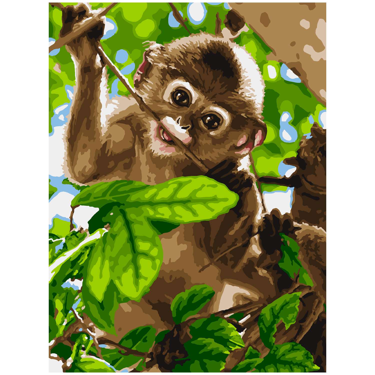Картина по номерам LORI Милая обезьянка 38х28.5 см - фото 1