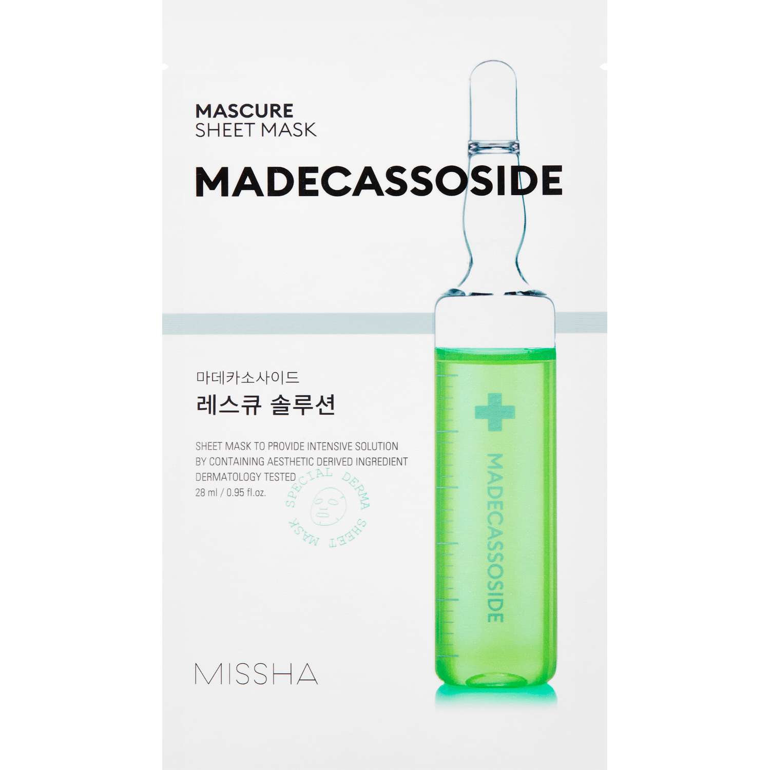 Маска тканевая MISSHA Mascure SOS с мадекаccосидом для восстановления ослабленной кожи 28 мл - фото 1