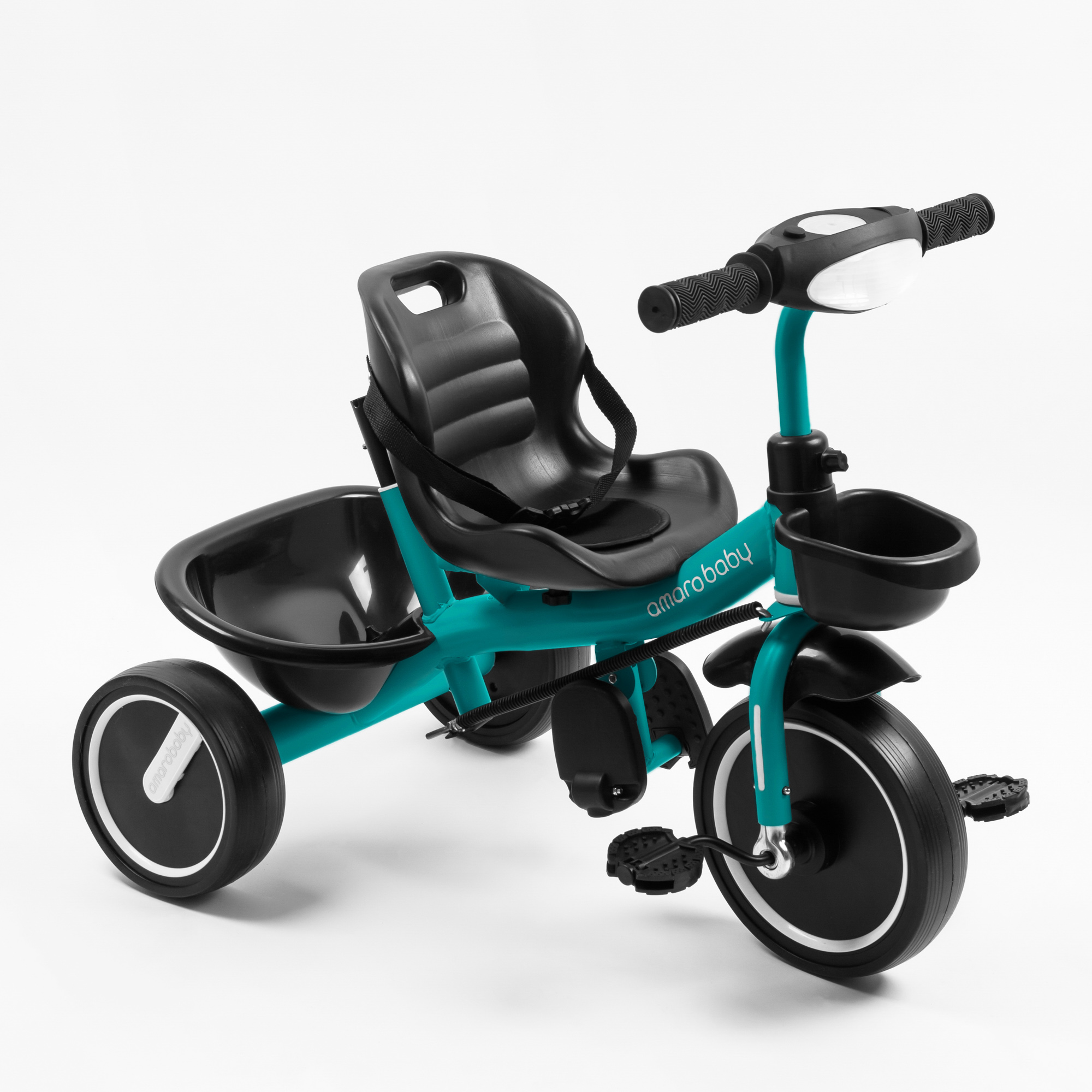 Велосипед с ручкой AmaroBaby STREET RIDER бирюзовый - фото 16