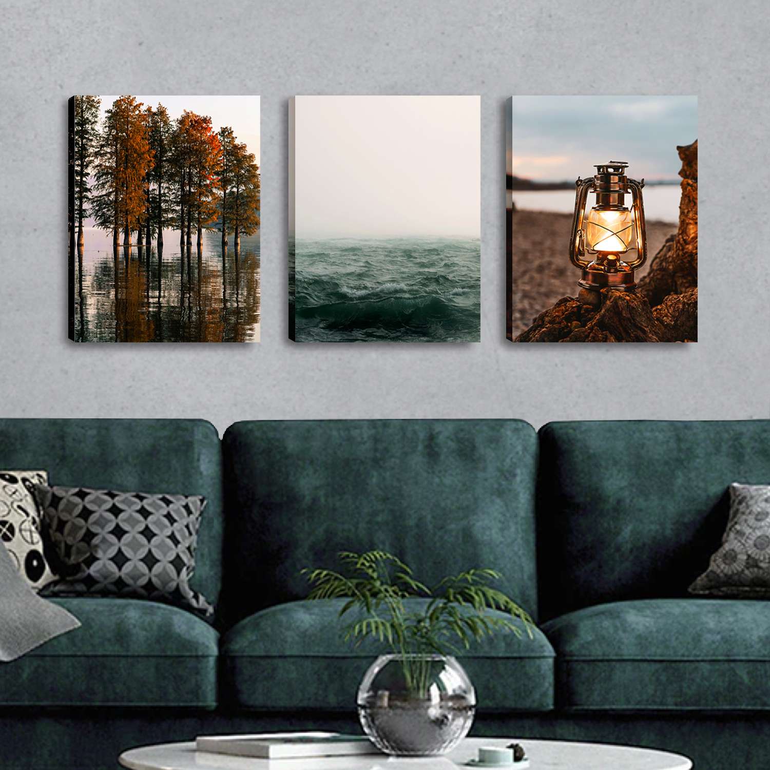 Комплект картин на холсте LORI Интерьерные на стену 3 в 1 Умиротворение 40х30 см - фото 6