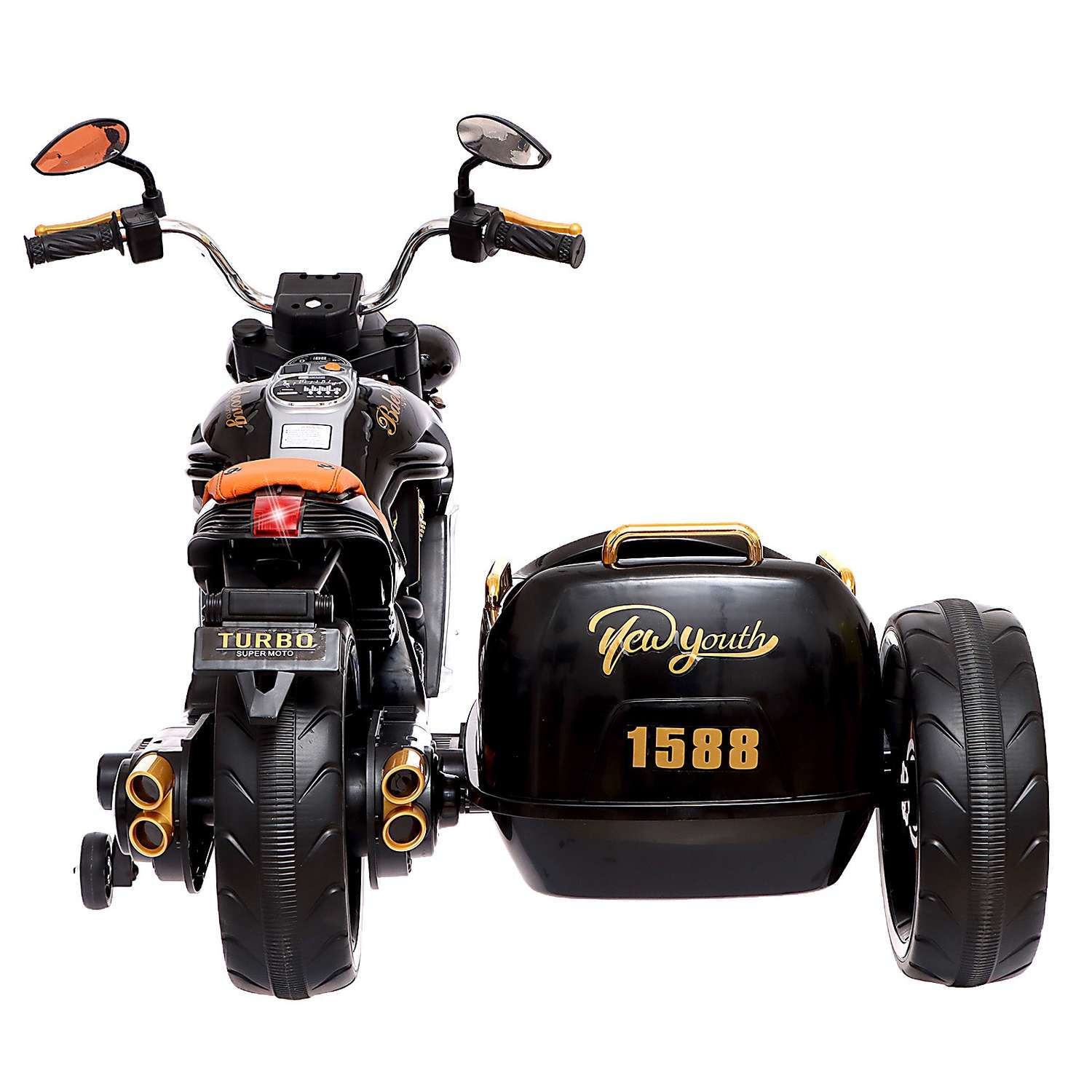 Электромобиль Sima-Land «Мотоцикл Чоппер» с коляской EVA цвет чёрный - фото 7