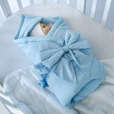 Одеяло-конверт AmaroBaby на выписку Lullaby стеганое голубое