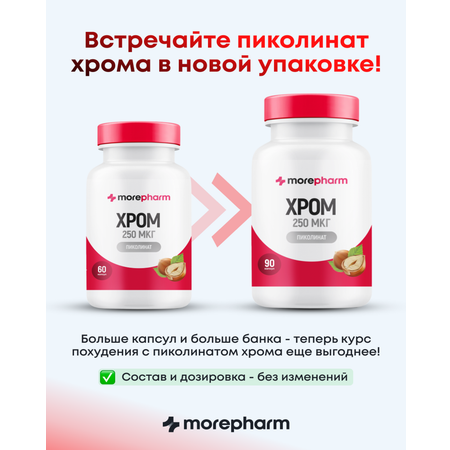 БАД morepharm Хрома пиколинат таблетки для похудения и снижения аппетита