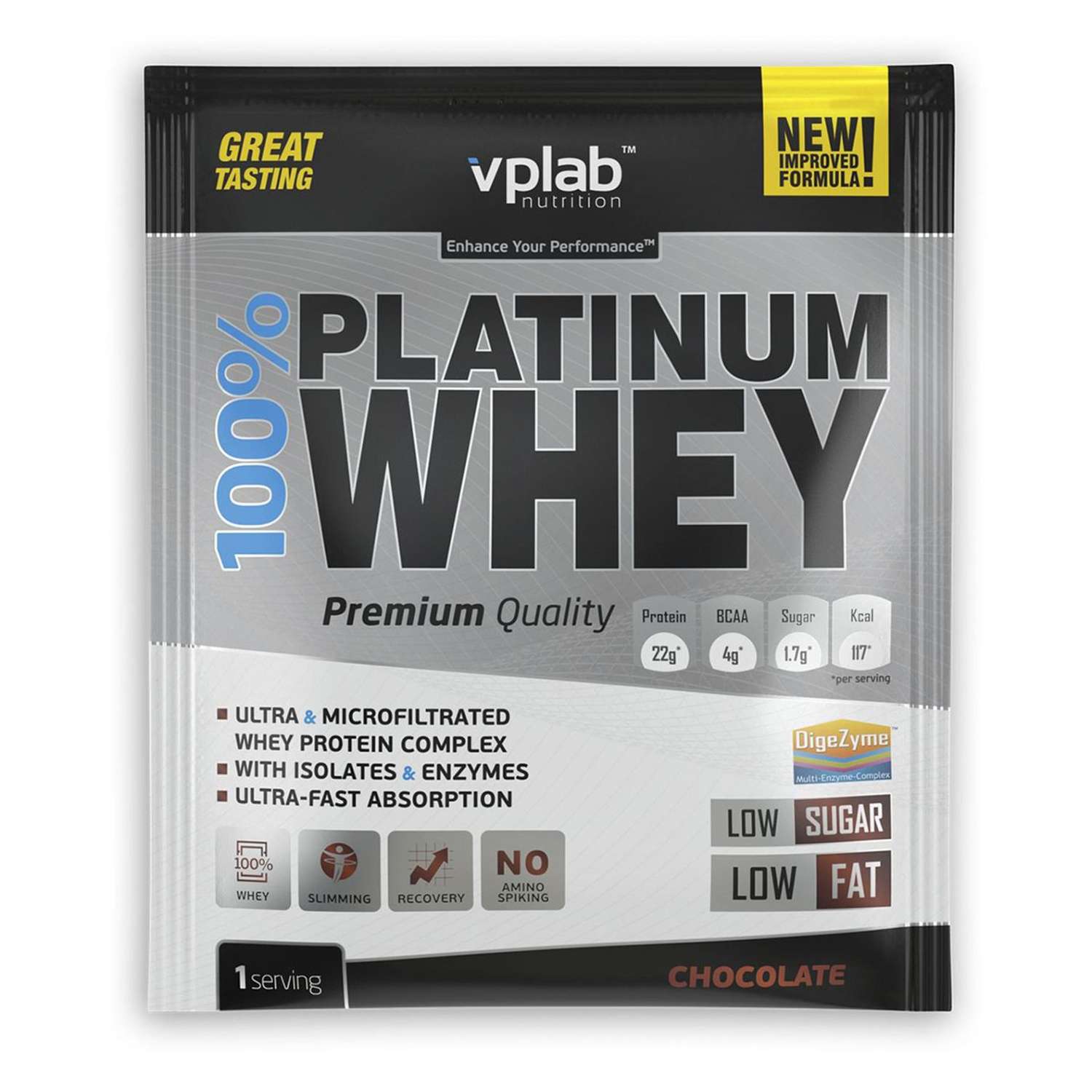 Протеин VPLAB Platinum Whey 100% шоколад 30г - фото 1